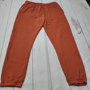 Talentless burnt orange fleece jogger track pants relaxed heavyweight